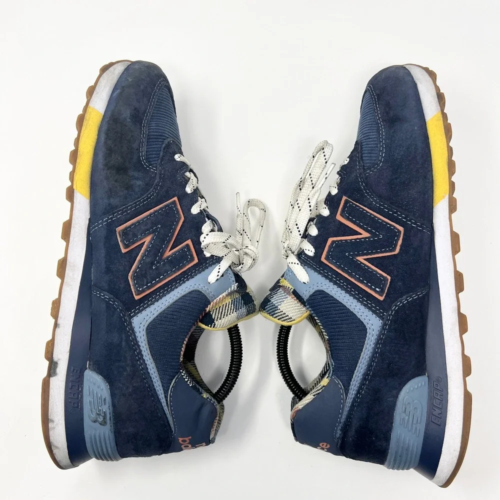 New‎ Balance 574 'Dark Blue Plaid' Mens Size 10 Corduroy Plaid Flannel Sneakers